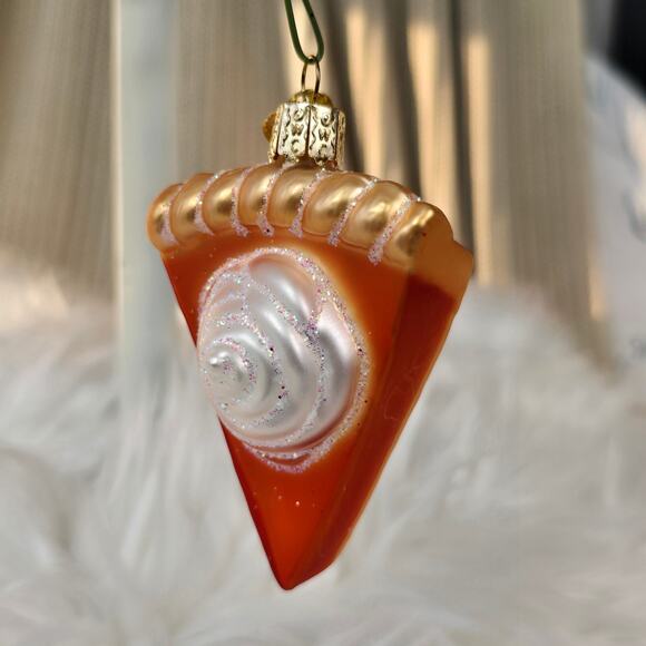 Old World Christmas Piece of Pumpkin Pie Blown Glass Ornament Foodie - Picture 2 of 7